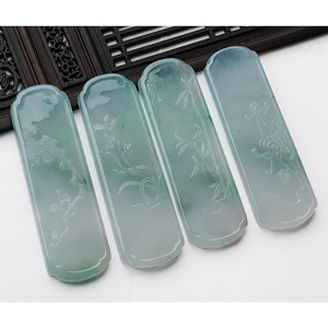 冰种晴水飘花梅兰竹菊挂件（一套）