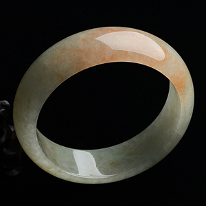 糯冰种飘红花手镯（58.2mm）