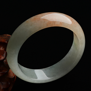 糯冰种飘红花手镯（60.2mm）
