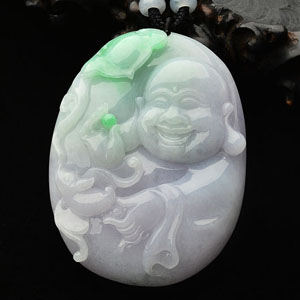 (超值推荐)糯冰种春带彩纳福挂件