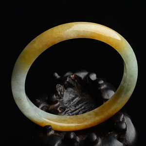 (超值推荐)糯冰种黄翡手镯（53.4mm）