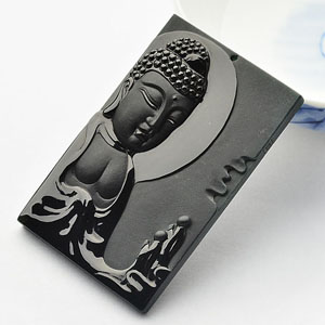 (超值推荐)玻璃种墨翠普度众生挂件