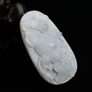 (超值推荐)糯冰种白色腰缠万贯挂件