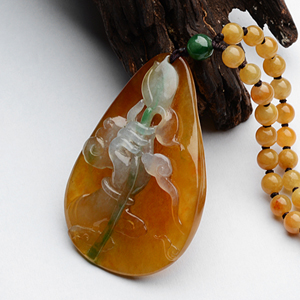 冰种三彩妙手生花挂件