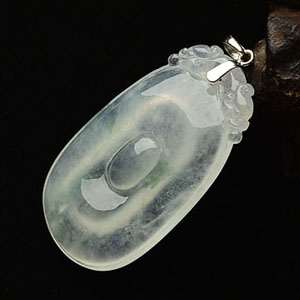 冰种飘花福在眼前挂件