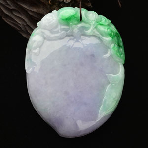 糯冰种春带彩灵猴献寿挂件