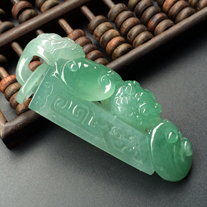 (超值推荐)冰种绿晴水望子成龙挂件