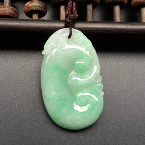 (超值推荐)糯冰种飘翠如意挂件