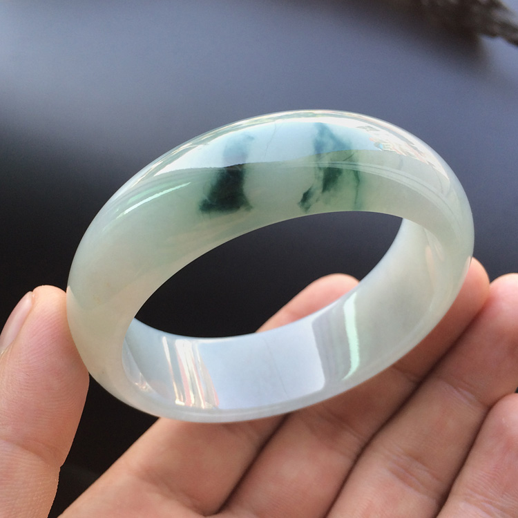 (超值推荐)糯冰种飘花手镯（52.7mm）