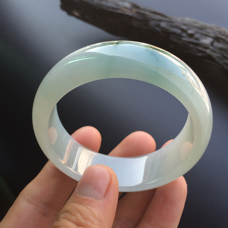 (超值推荐)糯冰种飘花手镯（52.7mm）