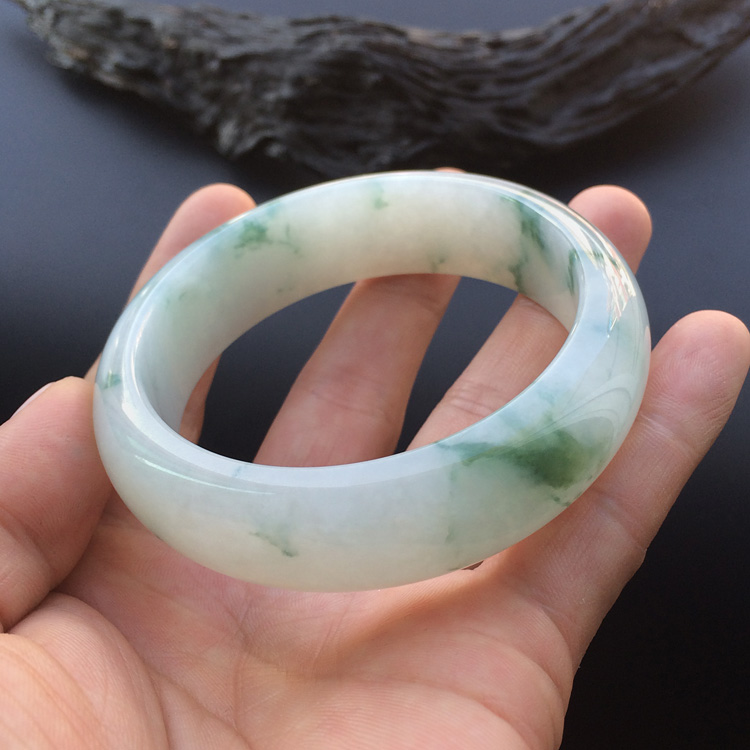 (超值推荐)糯冰种飘花手镯（57.5mm）
