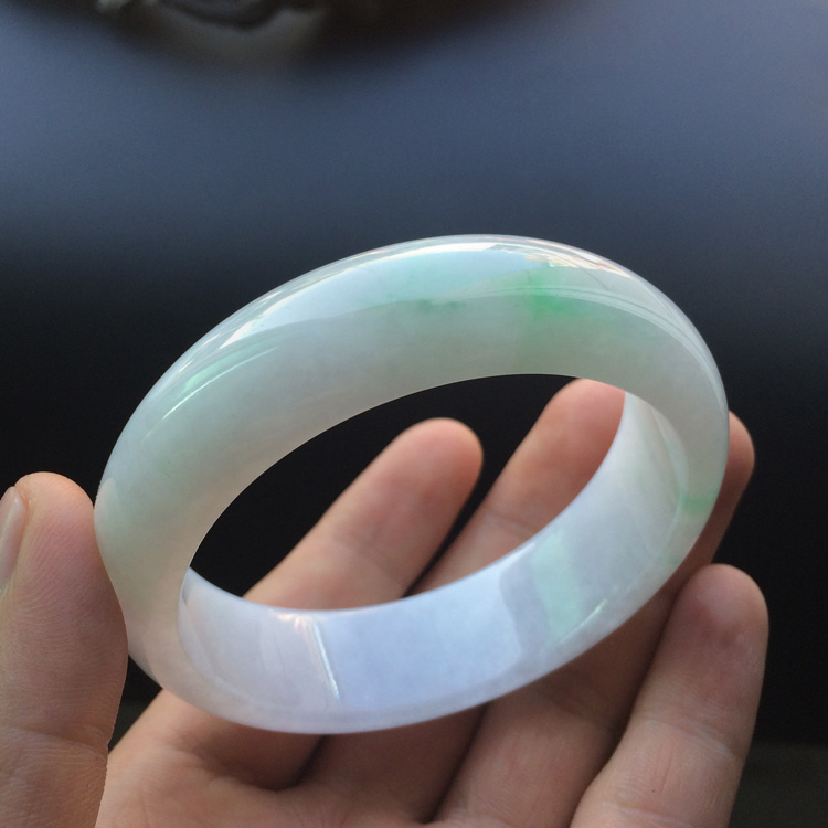 糯冰种春带彩手镯(56.5mm)