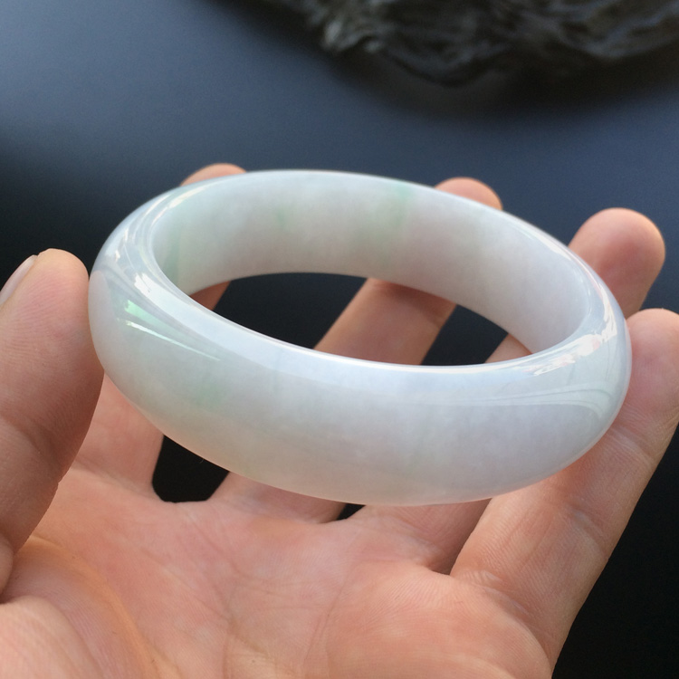糯冰种春带彩手镯(56.5mm)