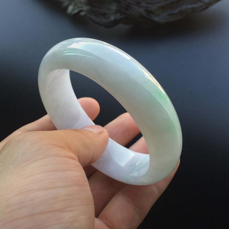 糯冰种春带彩手镯(56.5mm)