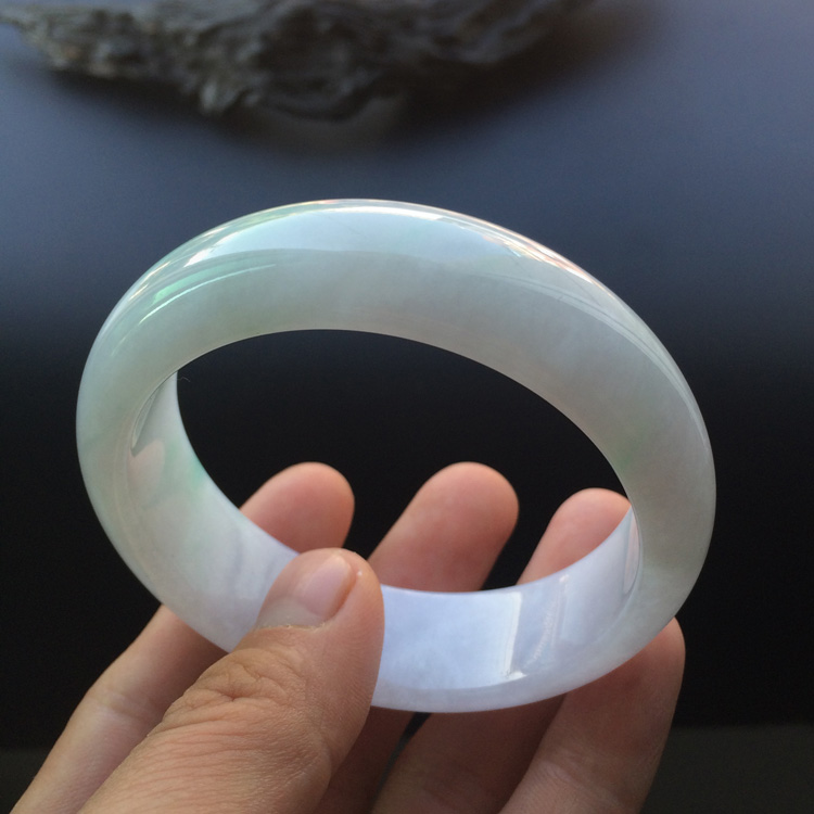 糯冰种春带彩手镯(56.5mm)