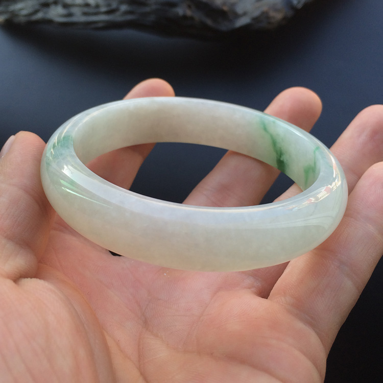 糯冰种飘花手镯（57.9mm）