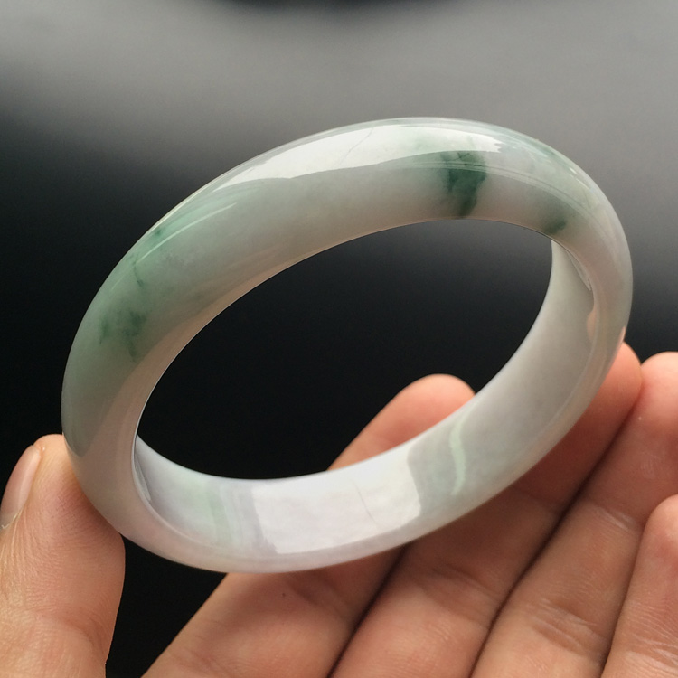 糯冰种飘花手镯（58.5mm）