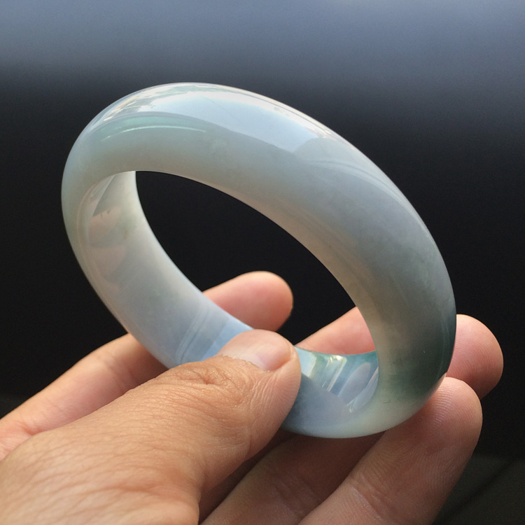 糯冰种飘花手镯（53.3mm）
