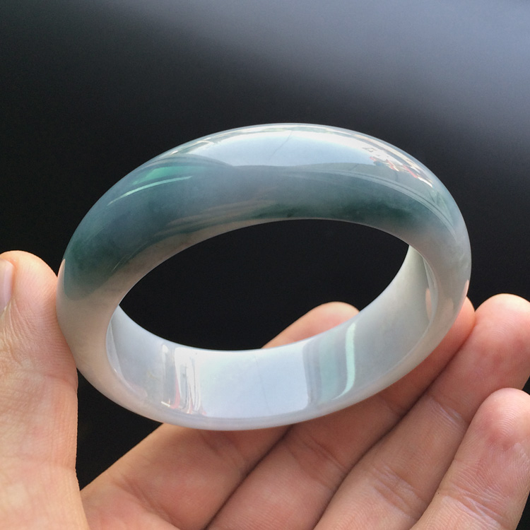 糯冰种飘花手镯（53.3mm）