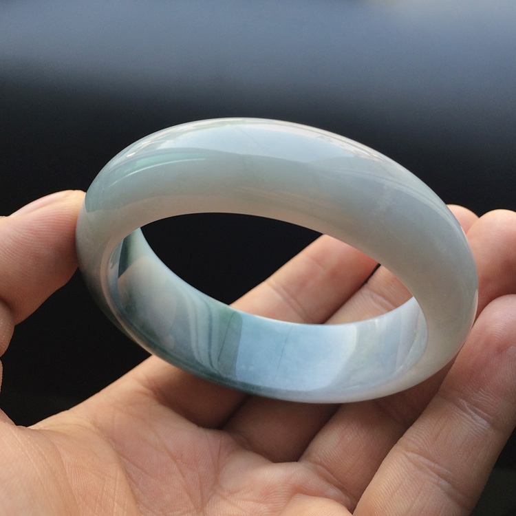 糯冰种飘花手镯（53.3mm）