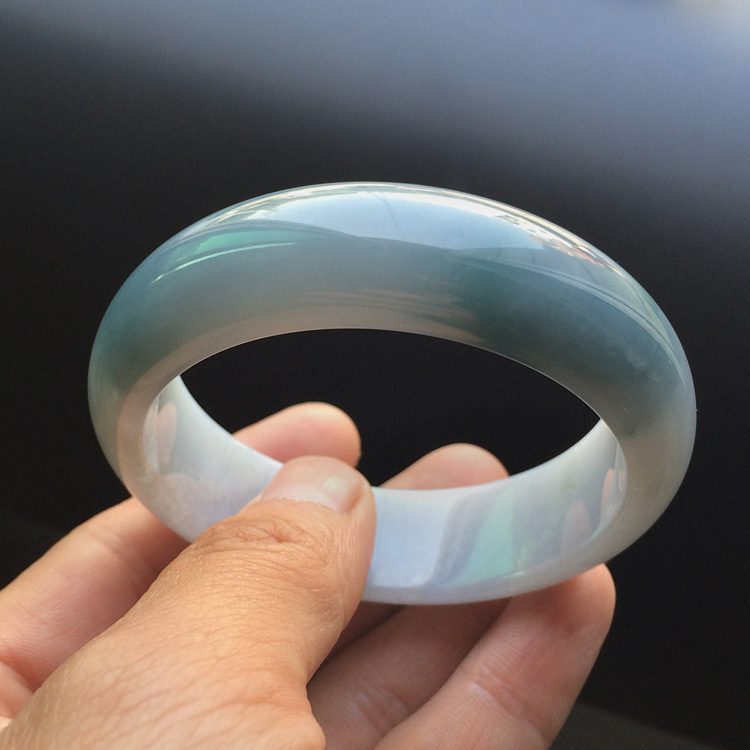 糯冰种飘花手镯（53.3mm）