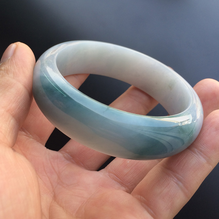 糯冰种飘花手镯（53.3mm）
