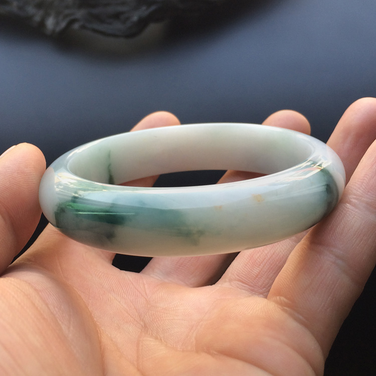 糯冰种飘花手镯（58.4mm）