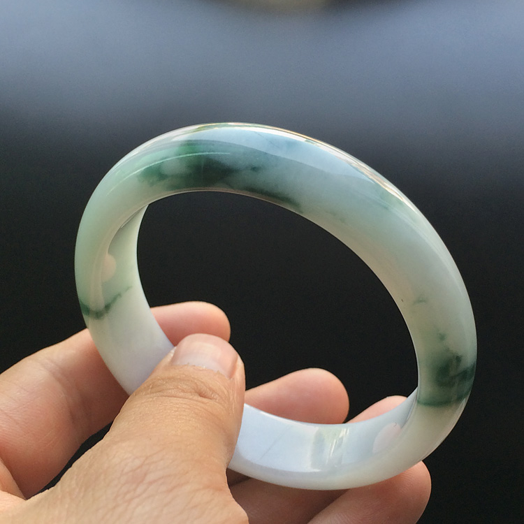 糯冰种飘花手镯（58.4mm）