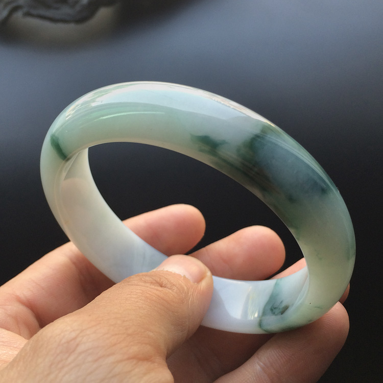 糯冰种飘花手镯（58.4mm）