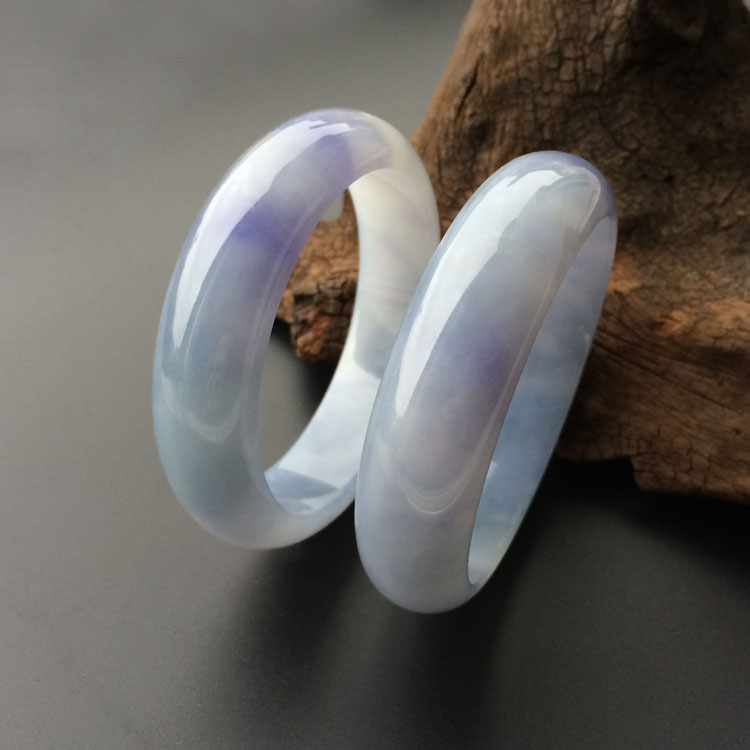 (超值推荐)糯冰种紫罗兰手镯（一对）（59.8mm/58.7mm）