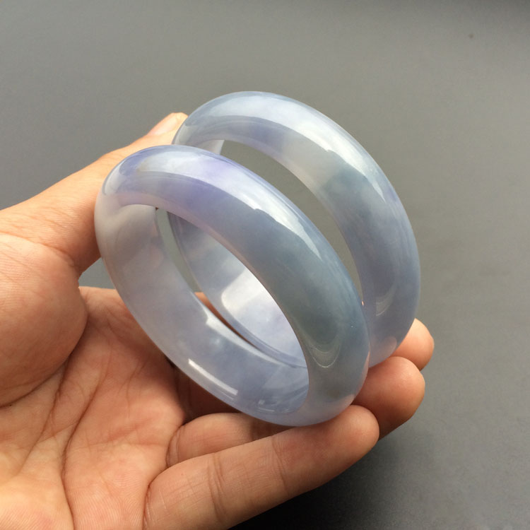 (超值推荐)糯冰种紫罗兰手镯（一对）（59.8mm/58.7mm）