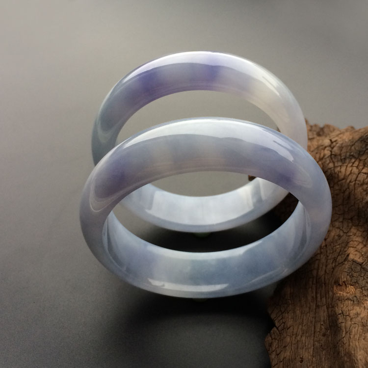 (超值推荐)糯冰种紫罗兰手镯（一对）（59.8mm/58.7mm）