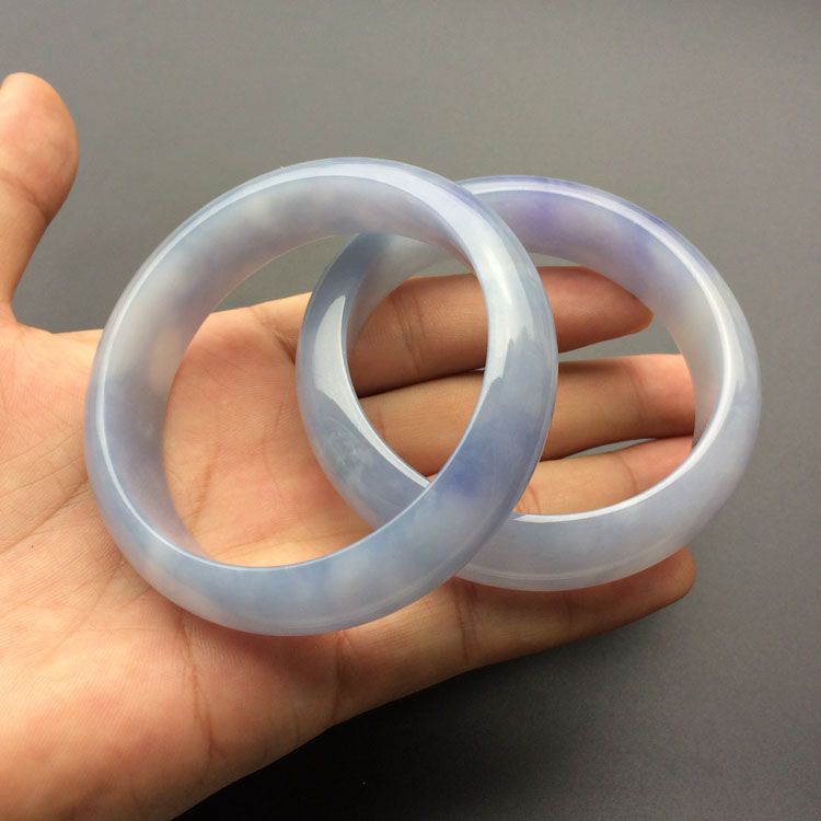 (超值推荐)糯冰种紫罗兰手镯（一对）（59.8mm/58.7mm）