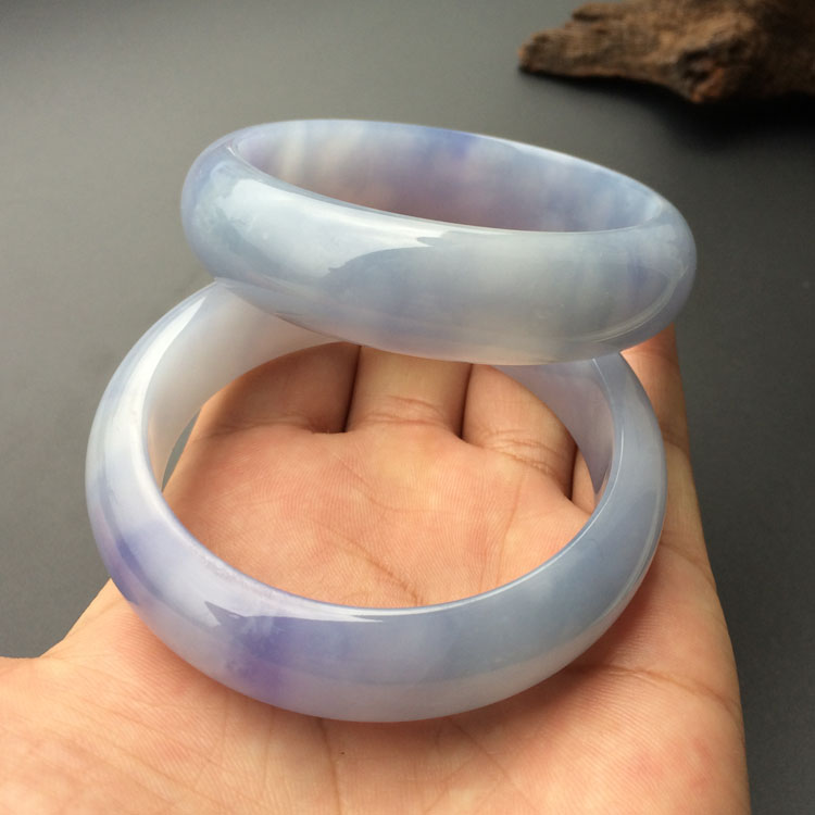 (超值推荐)糯冰种紫罗兰手镯（一对）（59.8mm/58.7mm）