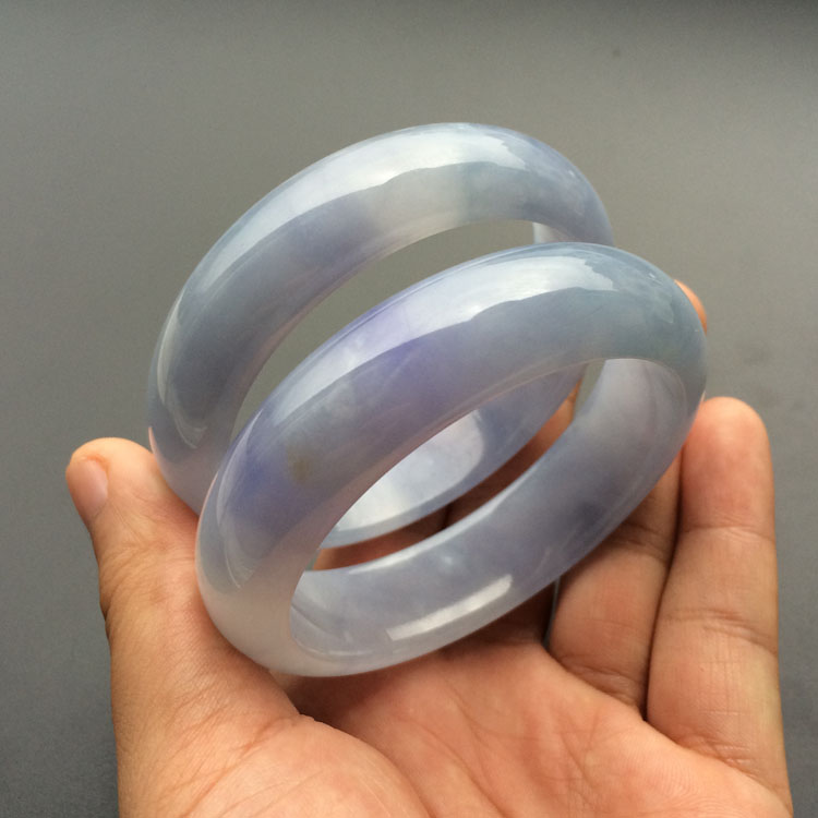 (超值推荐)糯冰种紫罗兰手镯（一对）（59.8mm/58.7mm）