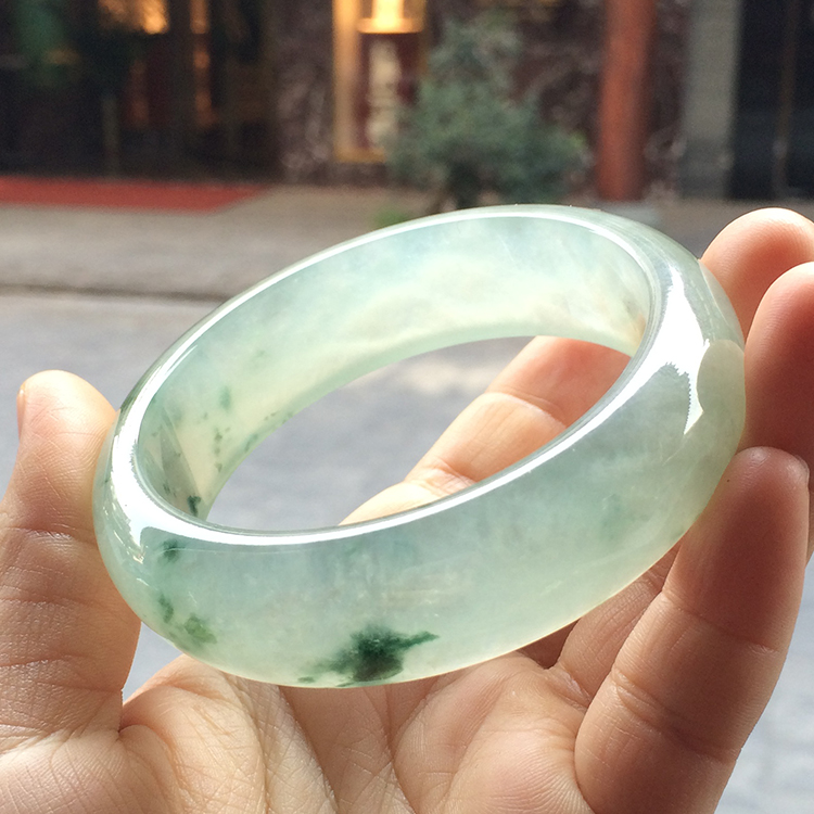 （超值推荐）冰玻种飘花手镯（58.8mm）