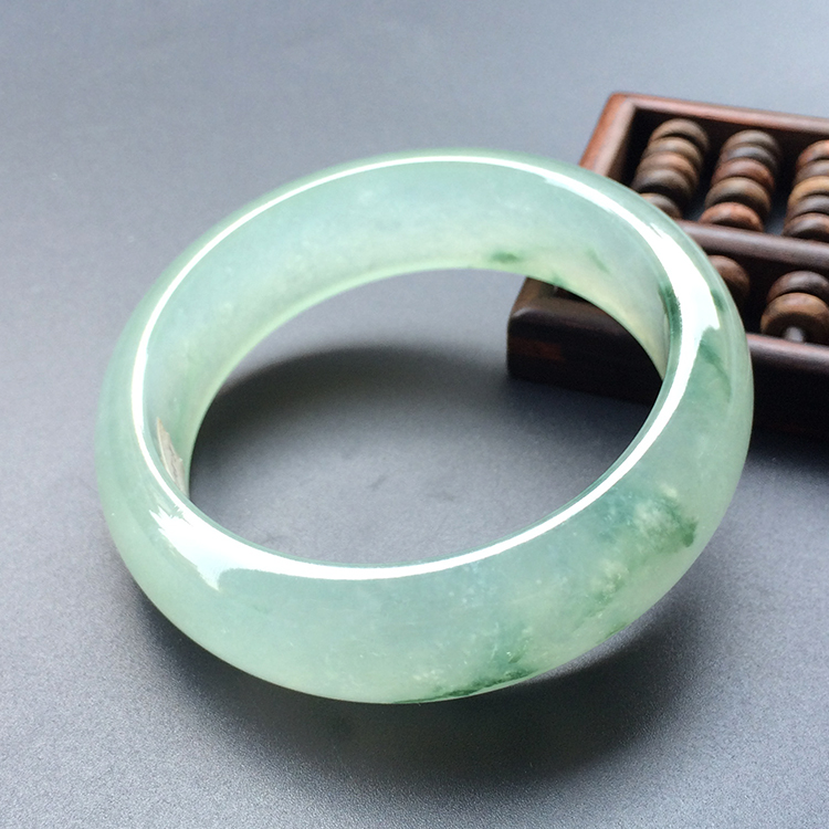 （超值推荐）冰玻种飘花手镯（58mm）