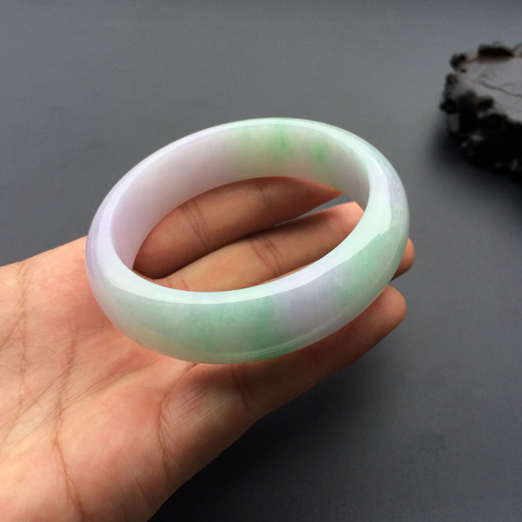 糯冰种春带彩手镯(59.3mm)