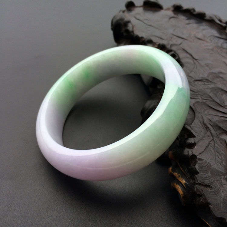 糯冰种春带彩手镯(59.3mm)