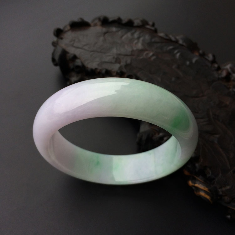 糯冰种春带彩手镯(59.3mm)