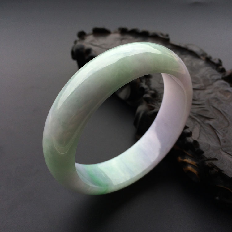 糯冰种春带彩手镯(59.3mm)