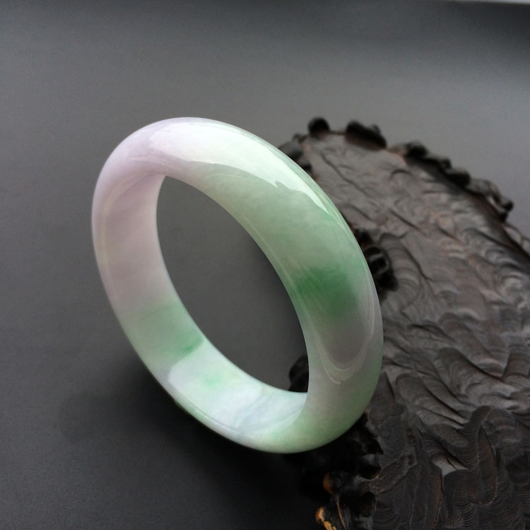 糯冰种春带彩手镯(59.3mm)