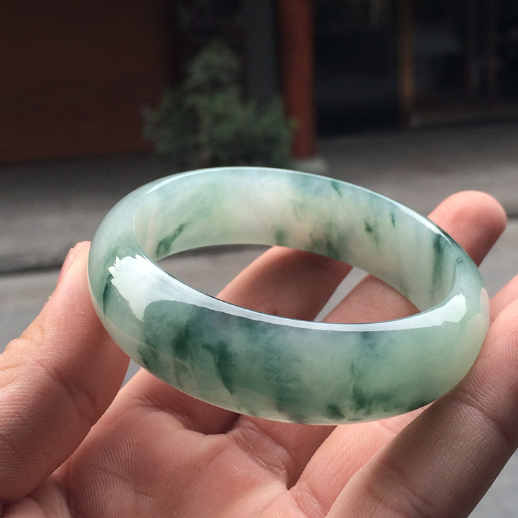 (超值推荐)冰种飘花手镯(一对)