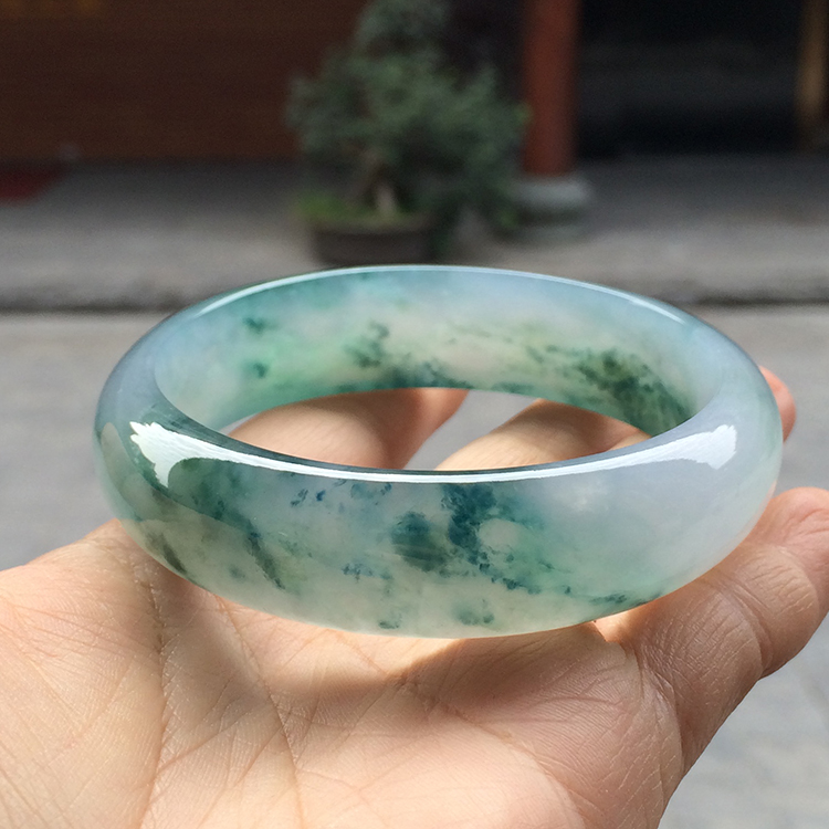(超值推荐)冰种飘花手镯（一对）