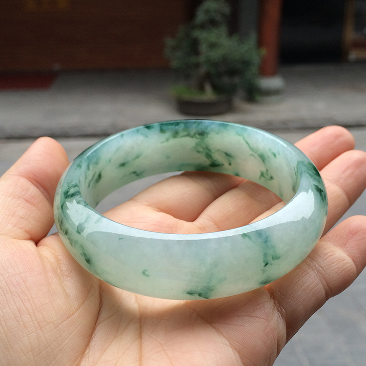 (超值推荐)冰种飘花手镯（一对）