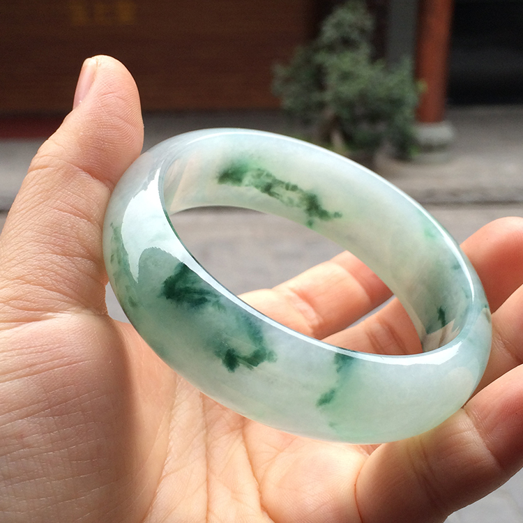 (超值推荐)冰种飘花手镯（一对）