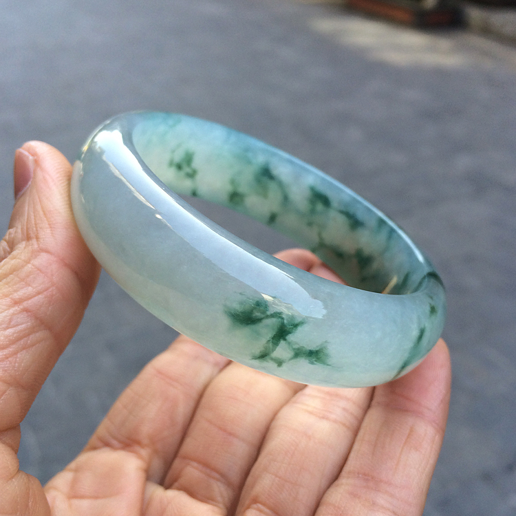 (超值推荐)冰种飘花手镯（一对）