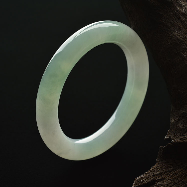 糯冰种晴水圆条手镯（56.5mm）