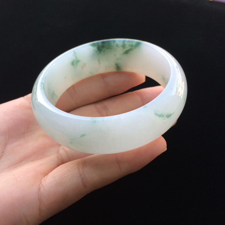 (超值推荐)糯冰种飘花手镯（59.3mm）