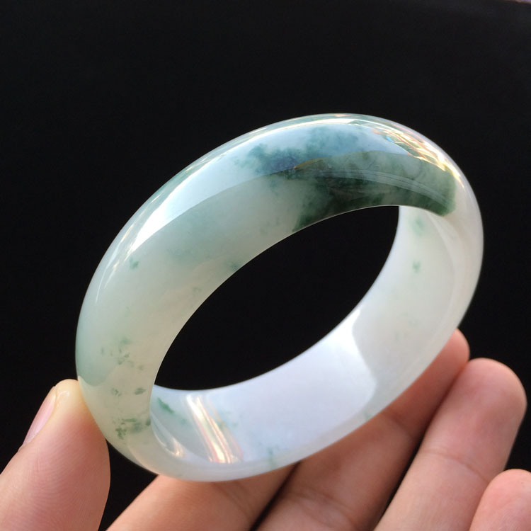 (超值推荐)糯冰种飘花手镯（59.3mm）